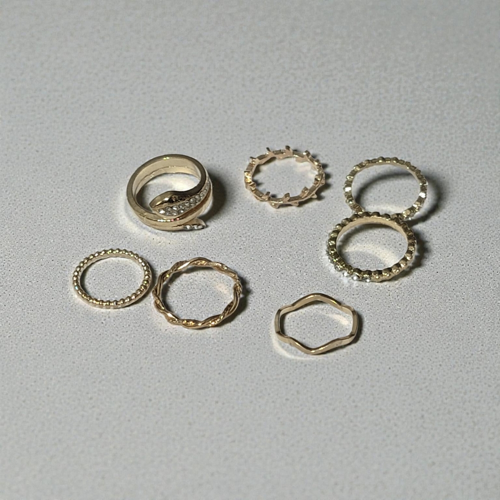Chic Gold-Tone Ring Collection - Picture 1 of 11